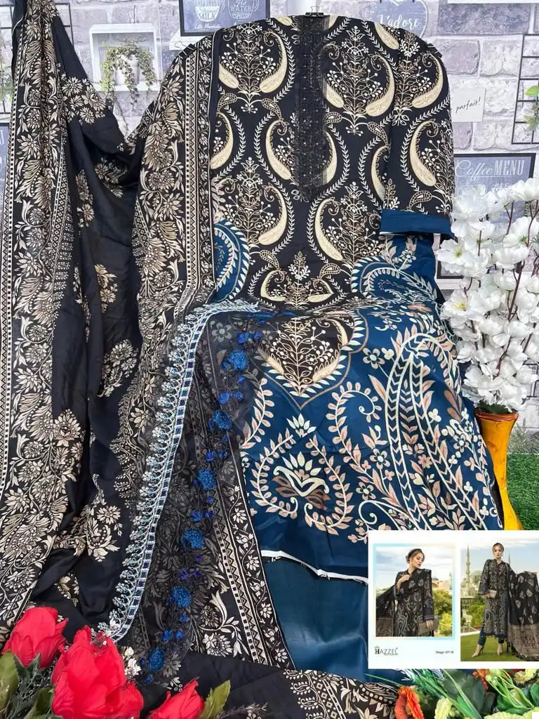 Hazzel Maria B Lawn Collection 071 Pure Cotton Printed Wholesale Pakistani Salwar Suit Catalog - Image 2