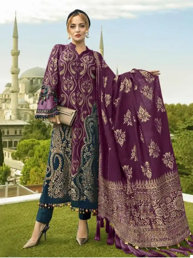 Hazzel Maria B Lawn Collection 071 Pure Cotton Printed Wholesale Pakistani Salwar Suit Catalog - Image 11
