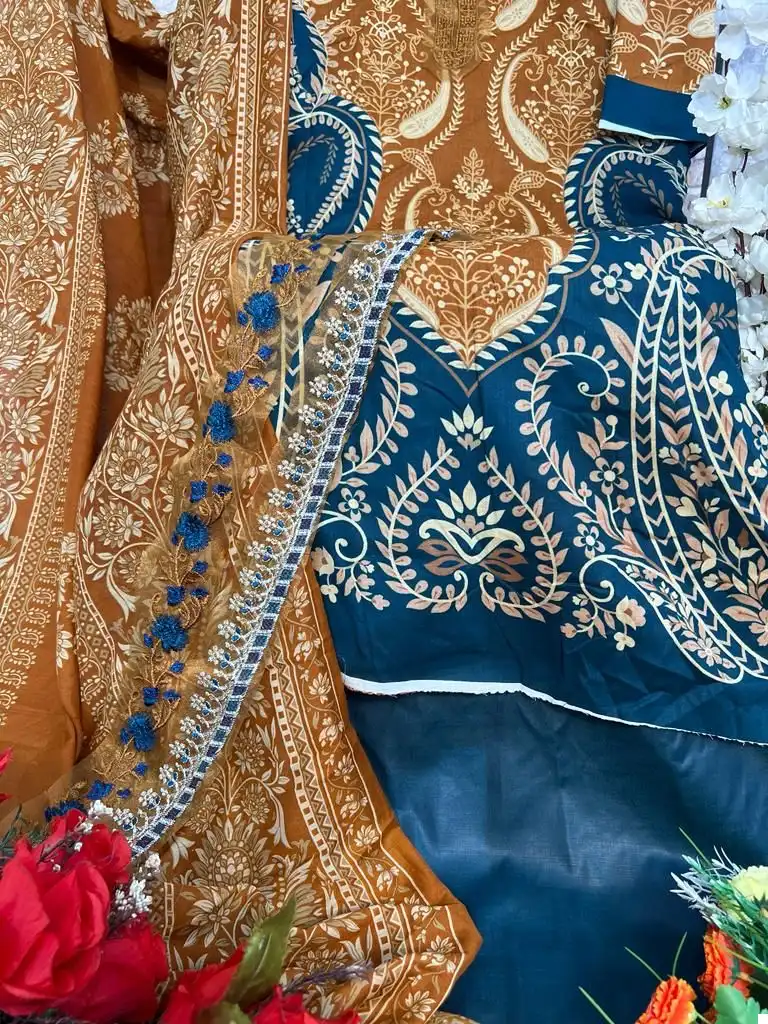 Hazzel Maria B Lawn Collection 071 Pure Cotton Printed Wholesale Pakistani Salwar Suit Catalog - Image 9