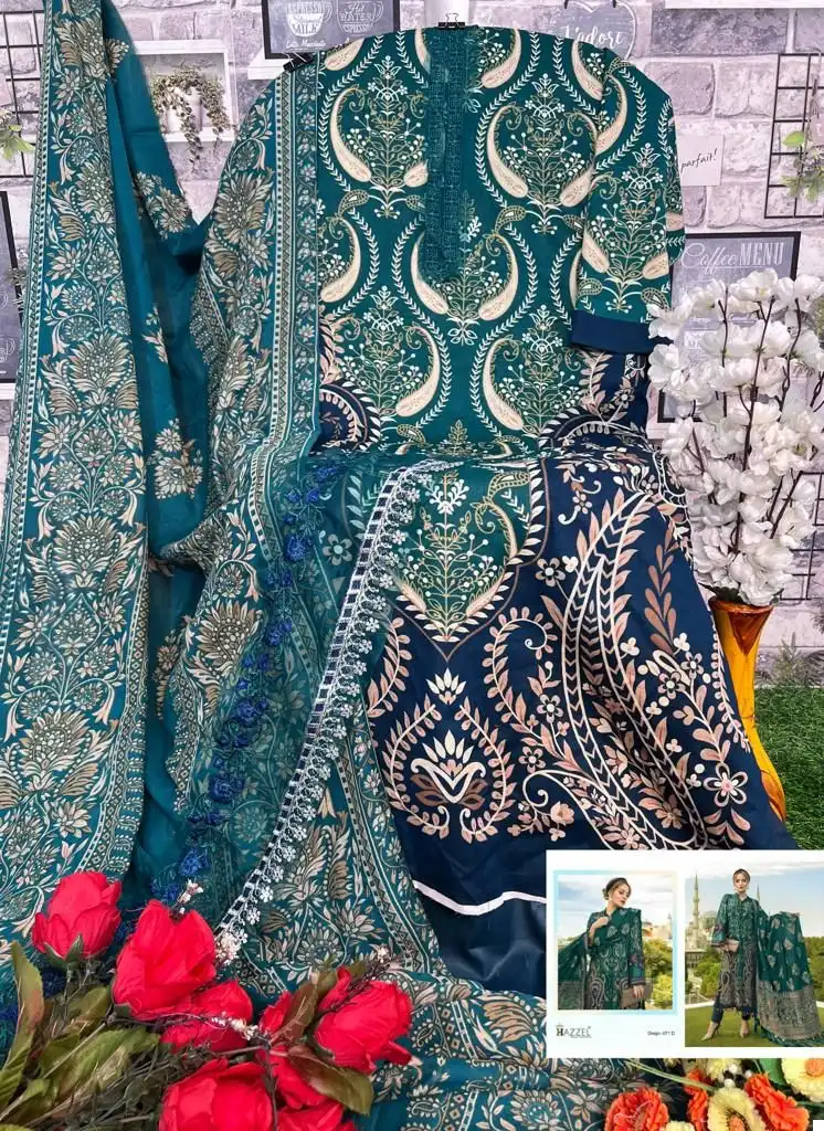 Hazzel Maria B Lawn Collection 071 Pure Cotton Printed Wholesale Pakistani Salwar Suit Catalog - Image 5