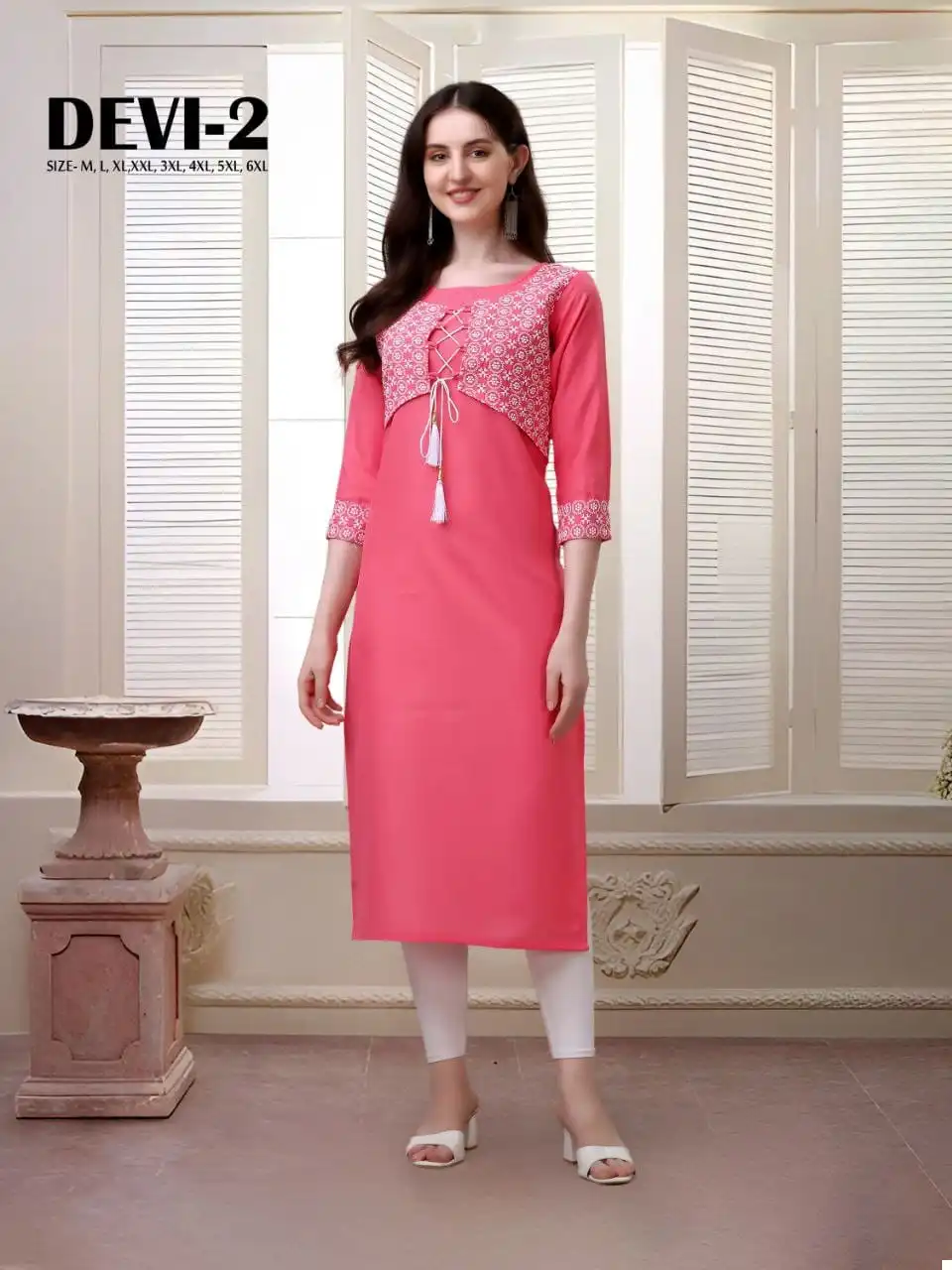 Maan Devi 2 Pure Ruby Cotton Wholesale Fancy Kurtis - Image 3