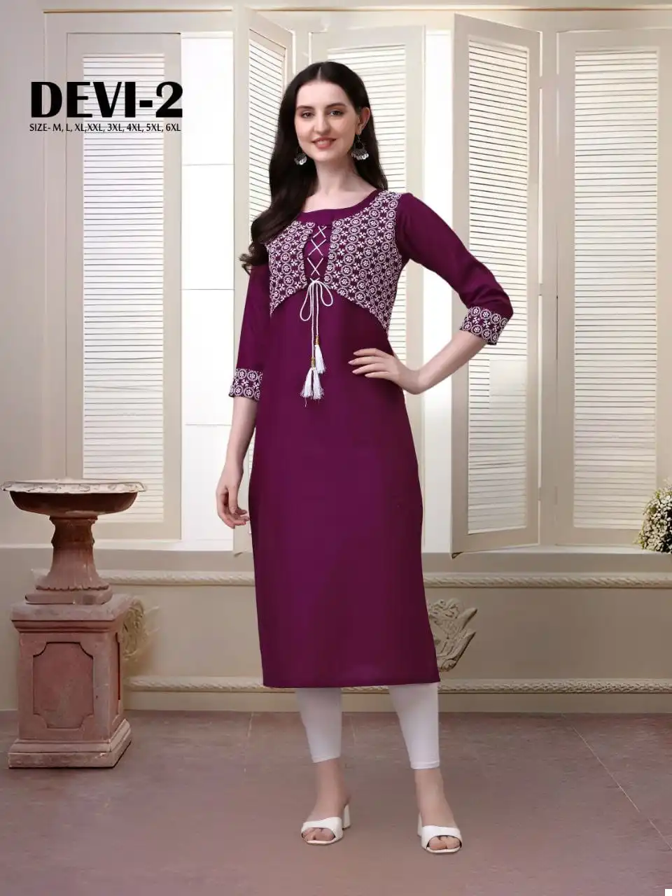 Maan Devi 2 Pure Ruby Cotton Wholesale Fancy Kurtis - Image 4
