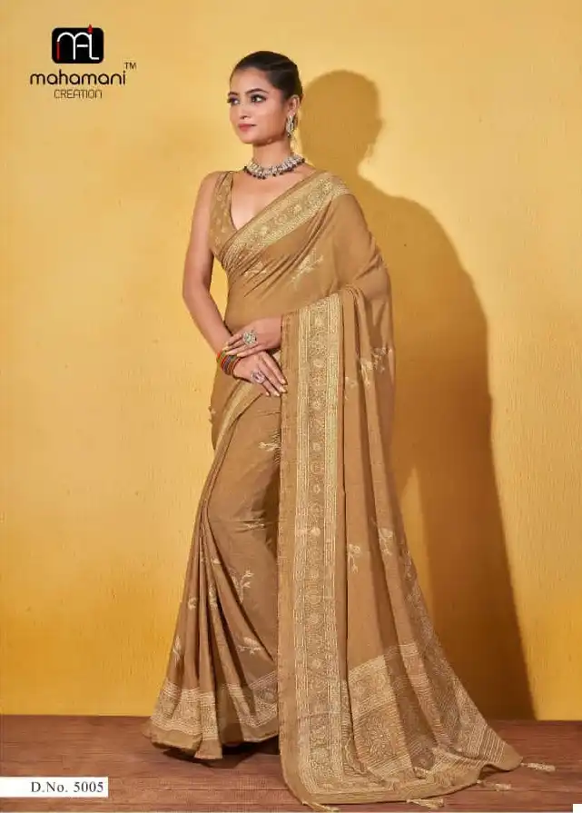 Mahamani Amrita Vol 5 Doll Moss Wholesale Sarees Catalog - Image 3