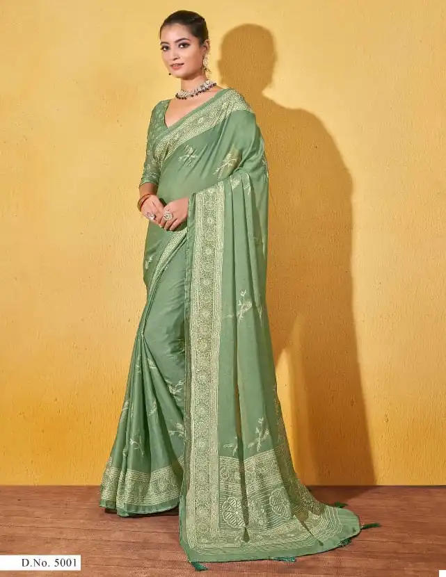 Mahamani Amrita Vol 5 Doll Moss Wholesale Sarees Catalog - Image 5