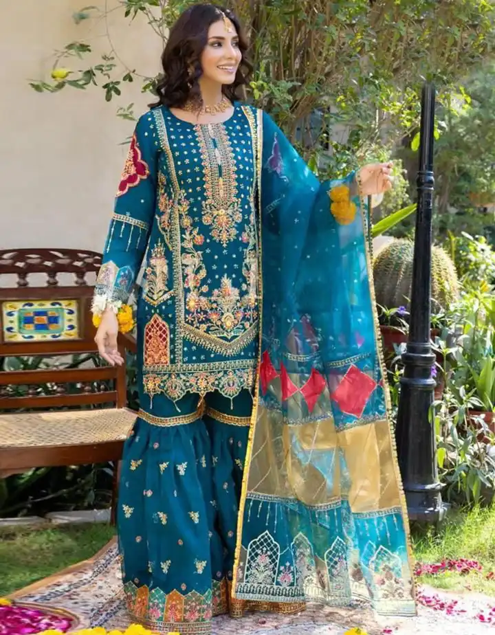 Mehboob Tex Do. No 1240 Organza Wholesale Pakistani Salwar Suit Catalog