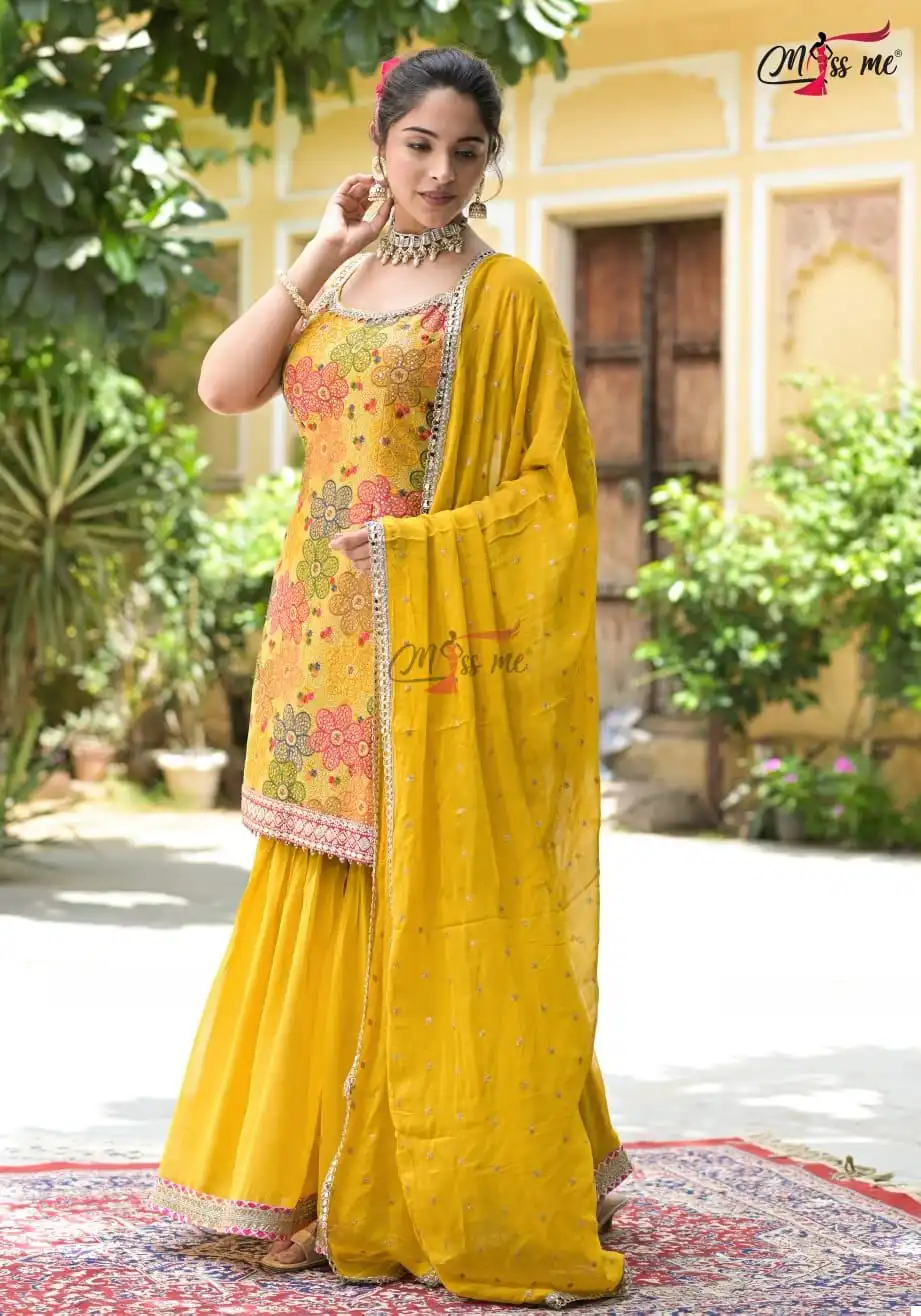 Miss Me Yellow Haldi Heavy Georgette Wholesale Designer Readymade Salwar Suit — Wholesale Salwar Suits, MPA wholesale from Surat - Gallery Image 2