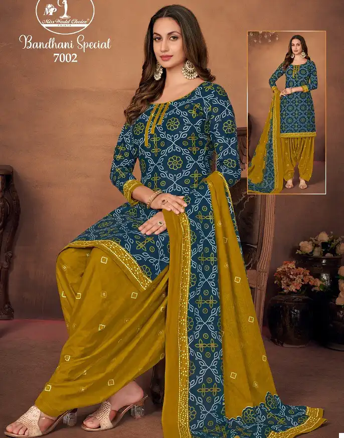Miss World Bandhni Special Vol 7 Pure Cotton Printed Wholesale Salwar Suit Catalog