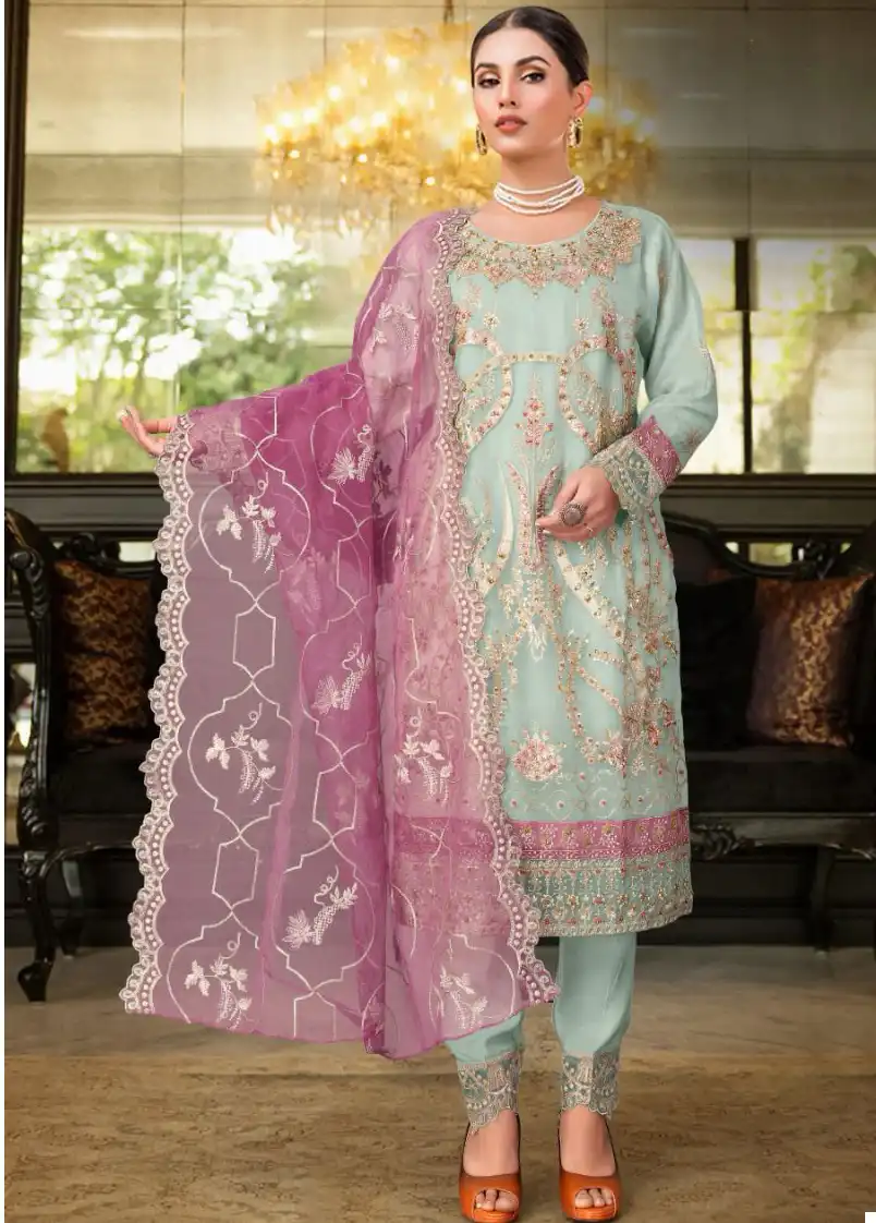 Mushq M 288 Pure Organza Wholesale Pakistani Salwar Suit Catalog