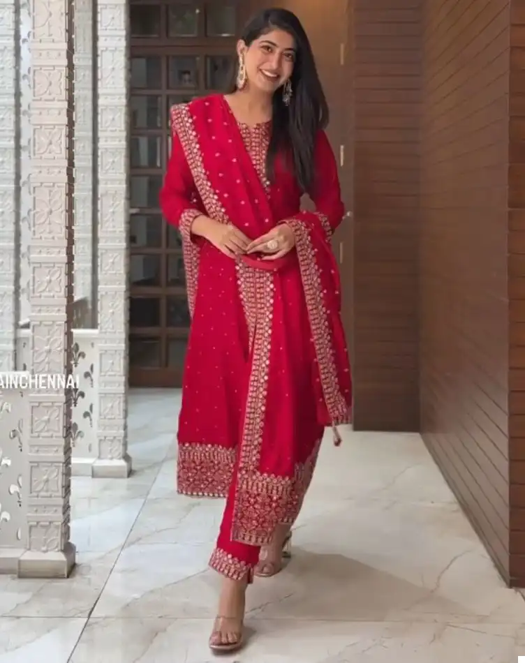 VE Classy Faux Georgette Wholesale Designer Party Wear Suit