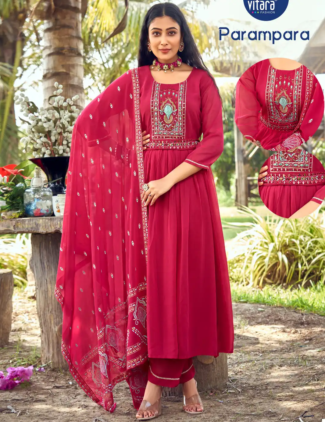 Vitara Fashion Parampara Heavy Georgette Wholesale Readymade Salwar Suit Catalog