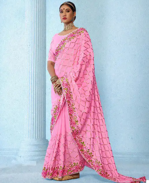 VE Paushika Crepe Crepe Rangoli Wholesale Saree Catalog