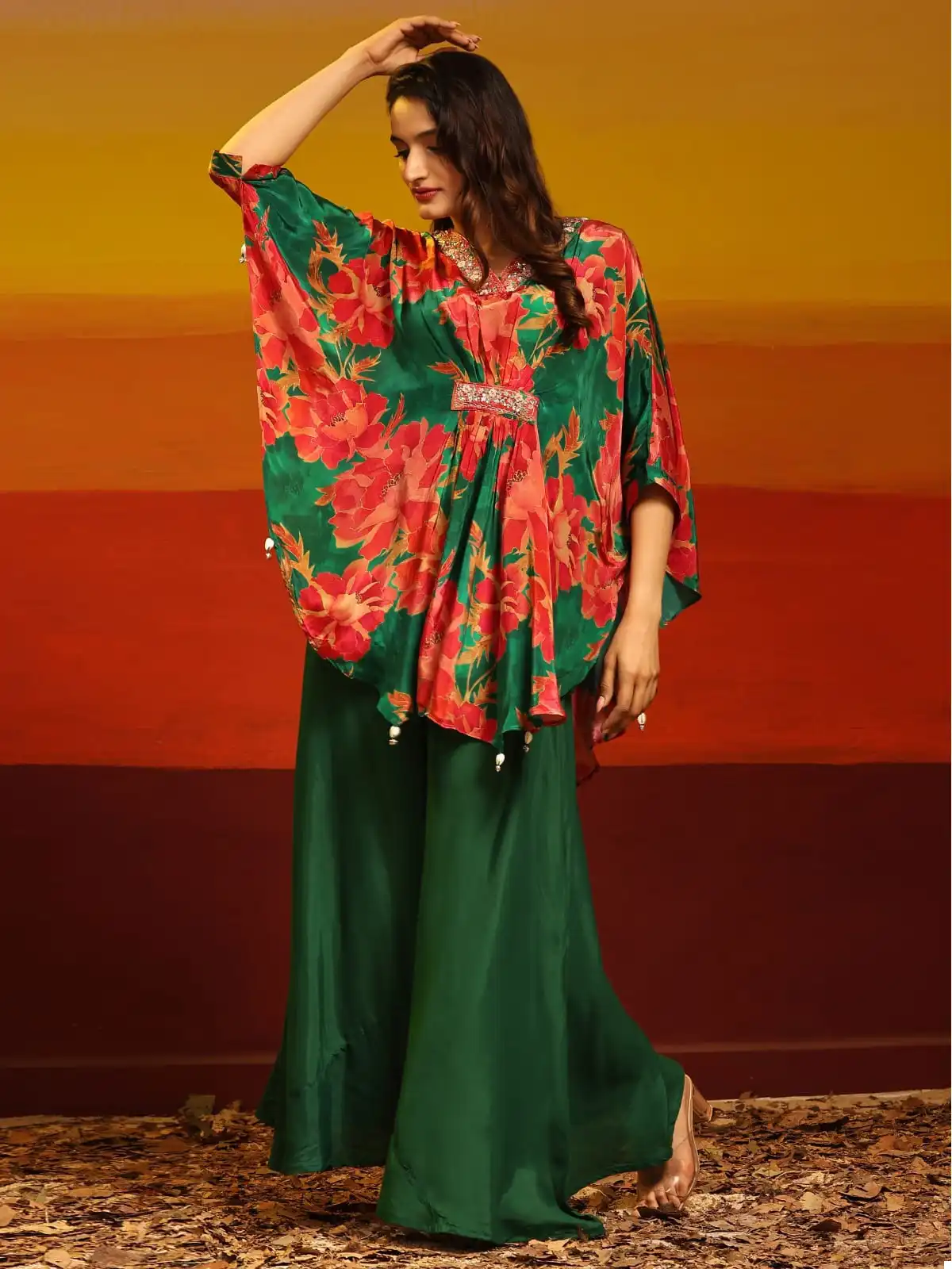 Jivora Poncho Premium Pure Muslin Wholesale Kaftan & Plazzo Catalog