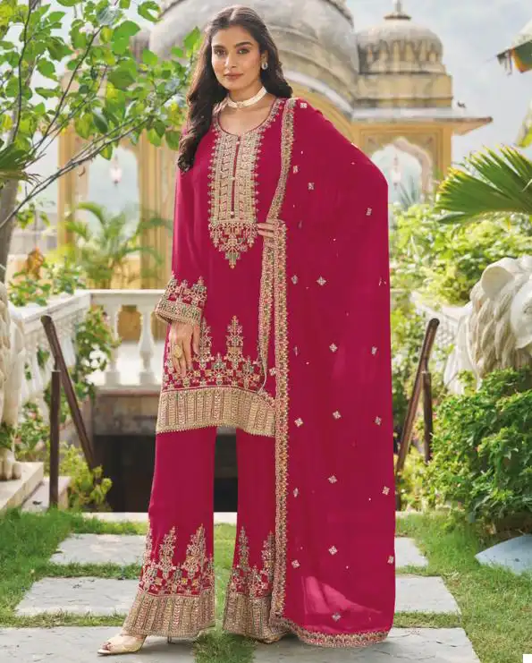 Your Choice Preet Heavy Chinon Wholesale Designer Readymade Suit Catalog