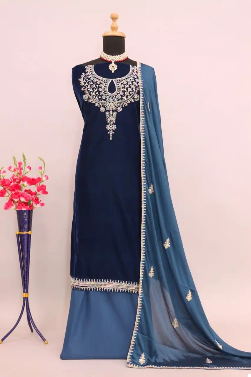 VE Pakistani 1059 Velvet Wholesale Readymade Suit Catalog - Image 7