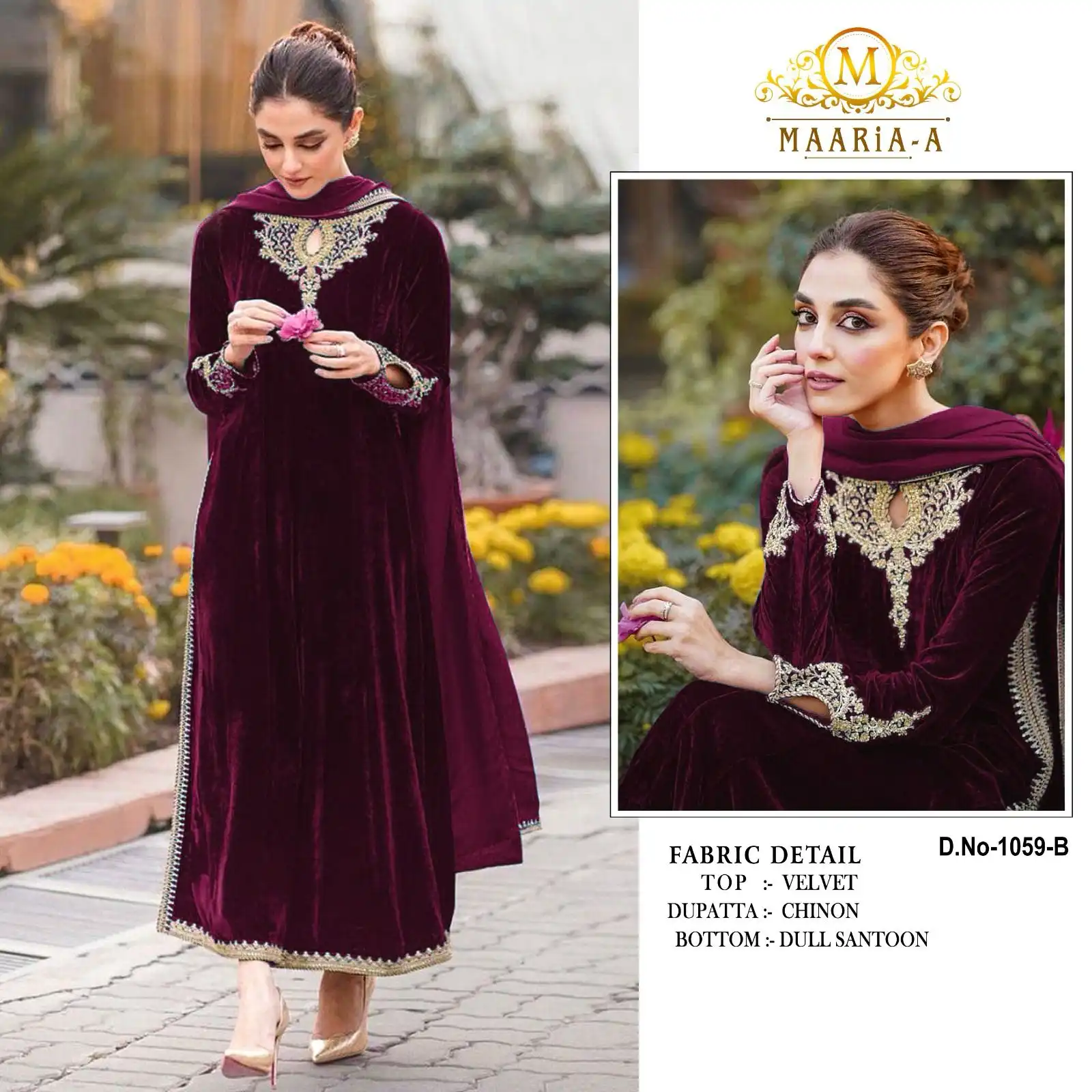 VE Pakistani 1059 Velvet Wholesale Readymade Suit Catalog - Image 3