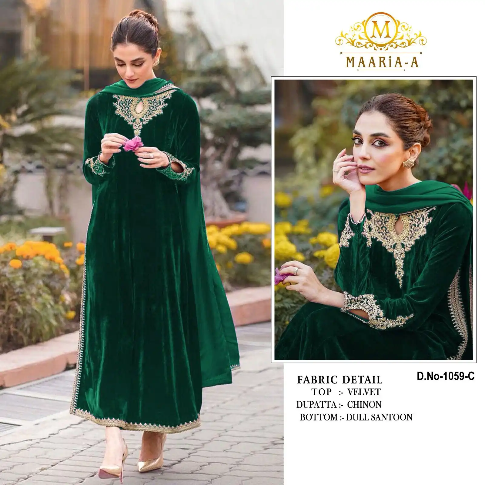 VE Pakistani 1059 Velvet Wholesale Readymade Suit Catalog - Image 4