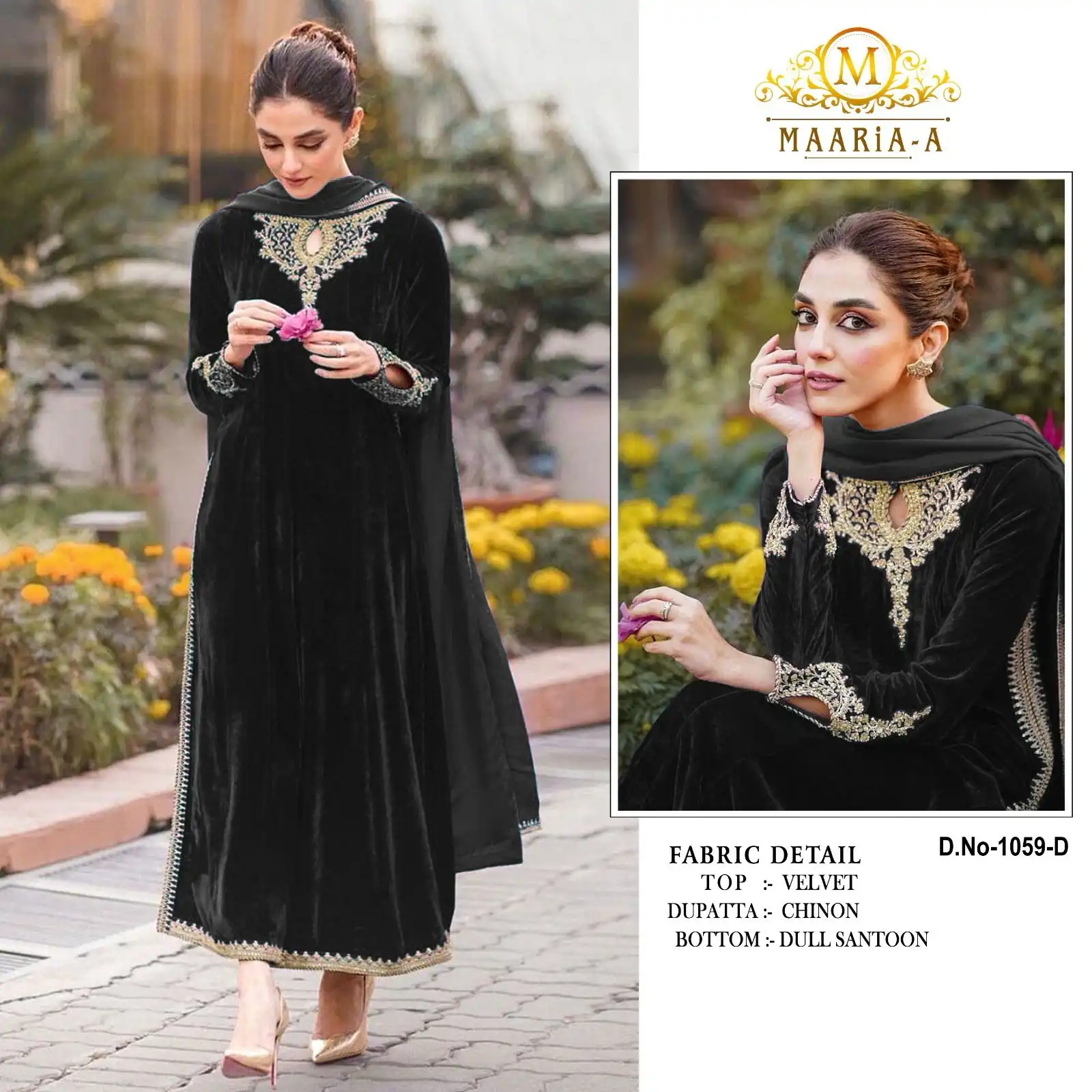 VE Pakistani 1059 Velvet Wholesale Readymade Suit Catalog - Image 2