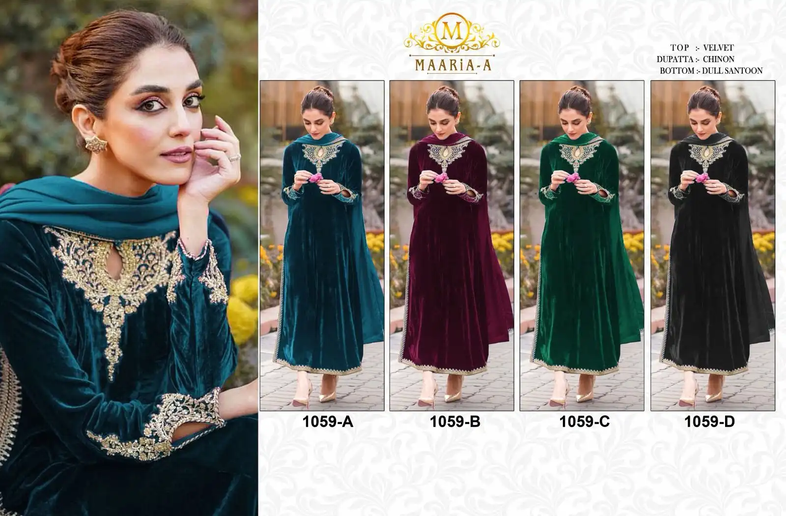 VE Pakistani 1059 Velvet Wholesale Readymade Suit Catalog - Image 9