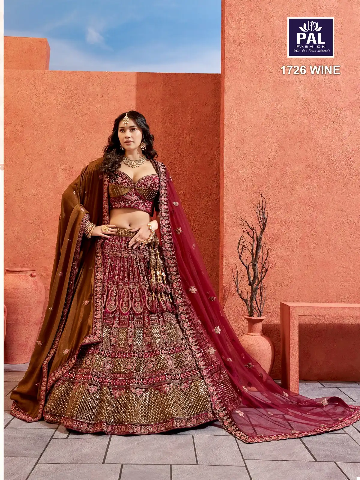 Pal Fashion D No 1726 Velvet Wholesale Bridal Lehenga Catalog - Image 3