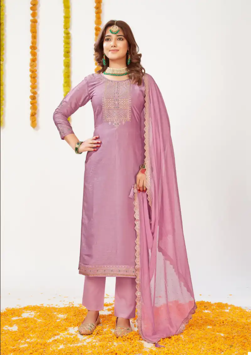 Panch Ratna Karra Shimar Silk Wholesale Salwar Suit Catalog - Image 4