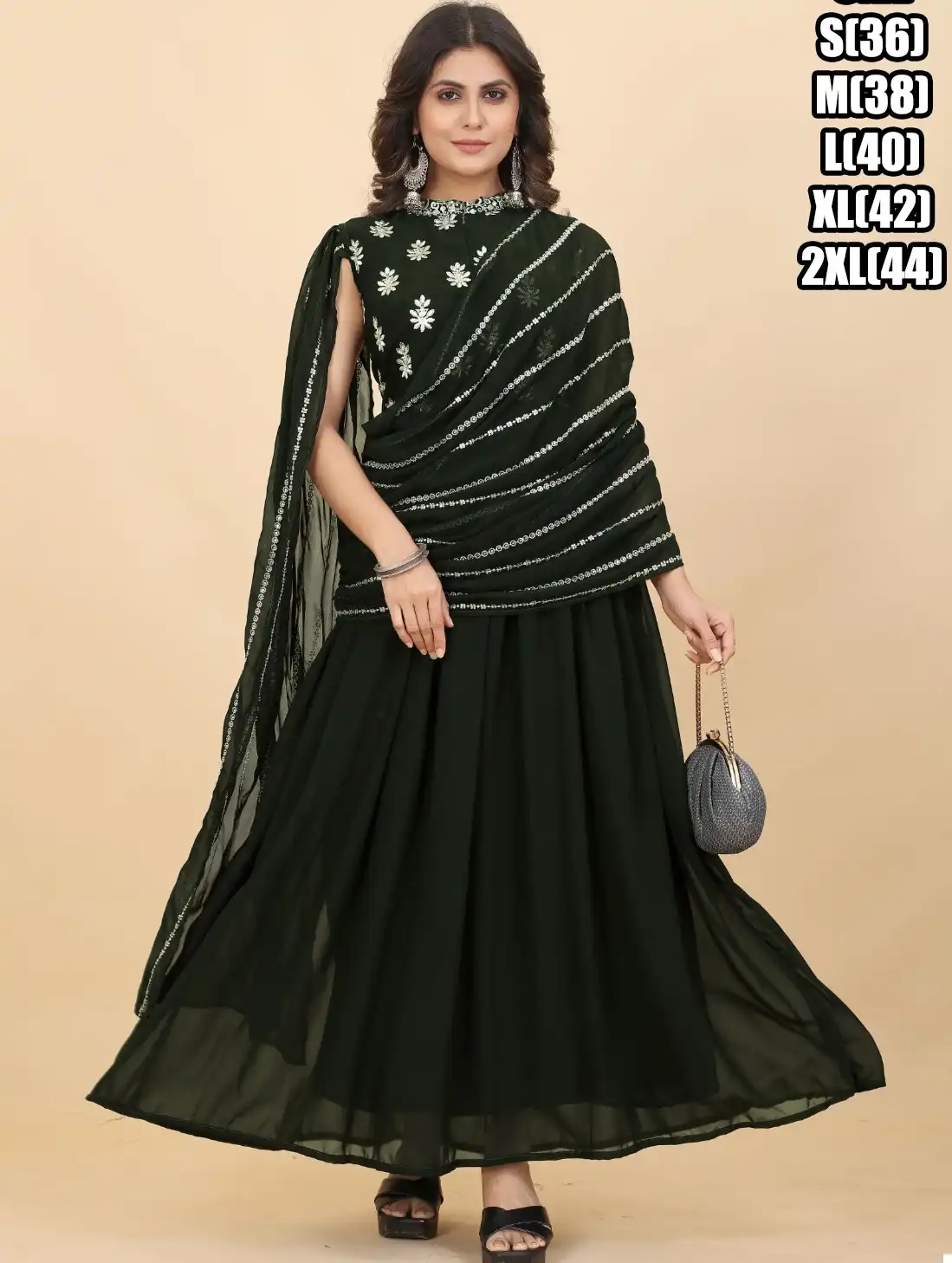 Vardan Ethnic Bina Vol 1 Heavy Georgette Wholesale Drapping Gown With Dupatta Catalog