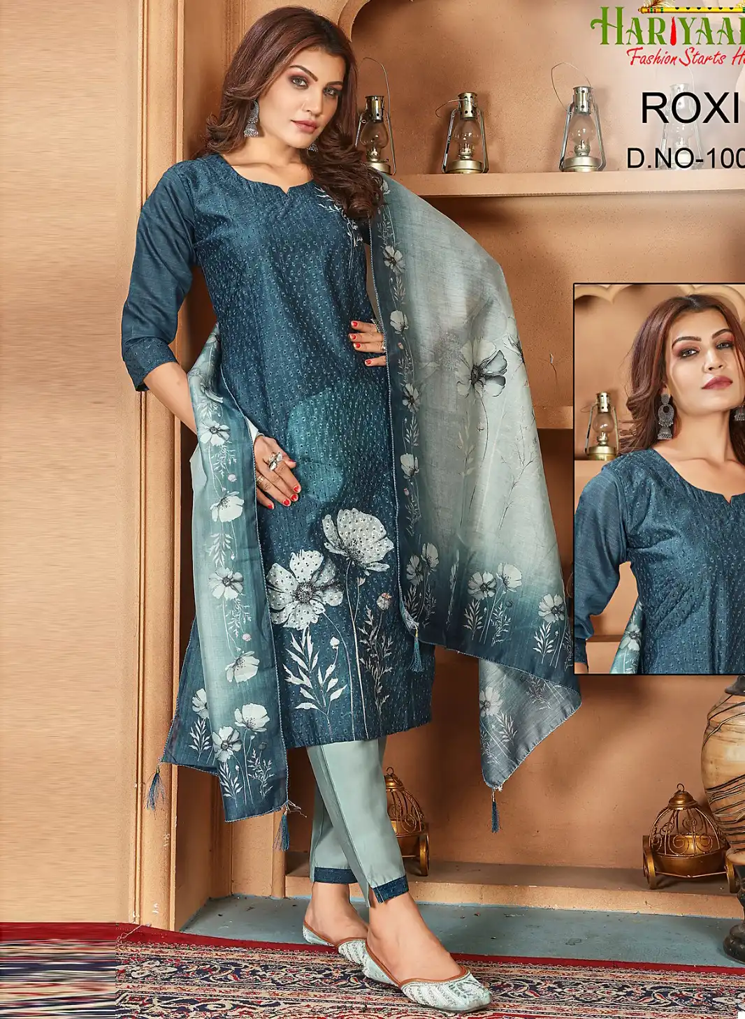 Hariyaali Roxi Slub Neps Boror Shiffli Wholesale Readymade Salwar Suit Catalog
