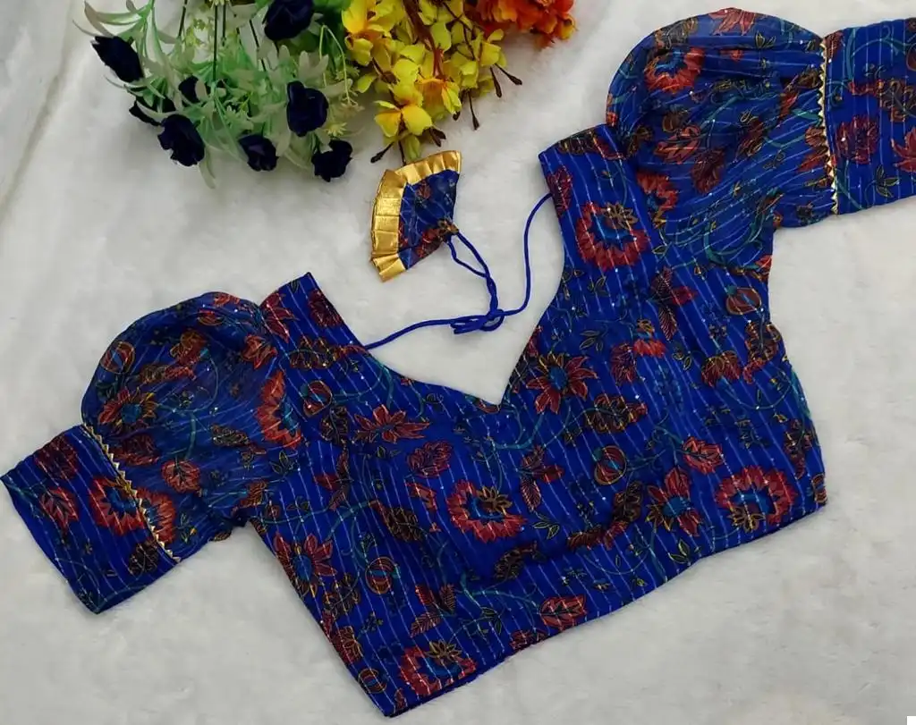 VE Divya 3 Georgette Wholesale Fancy Blouse Catalog - Image 5