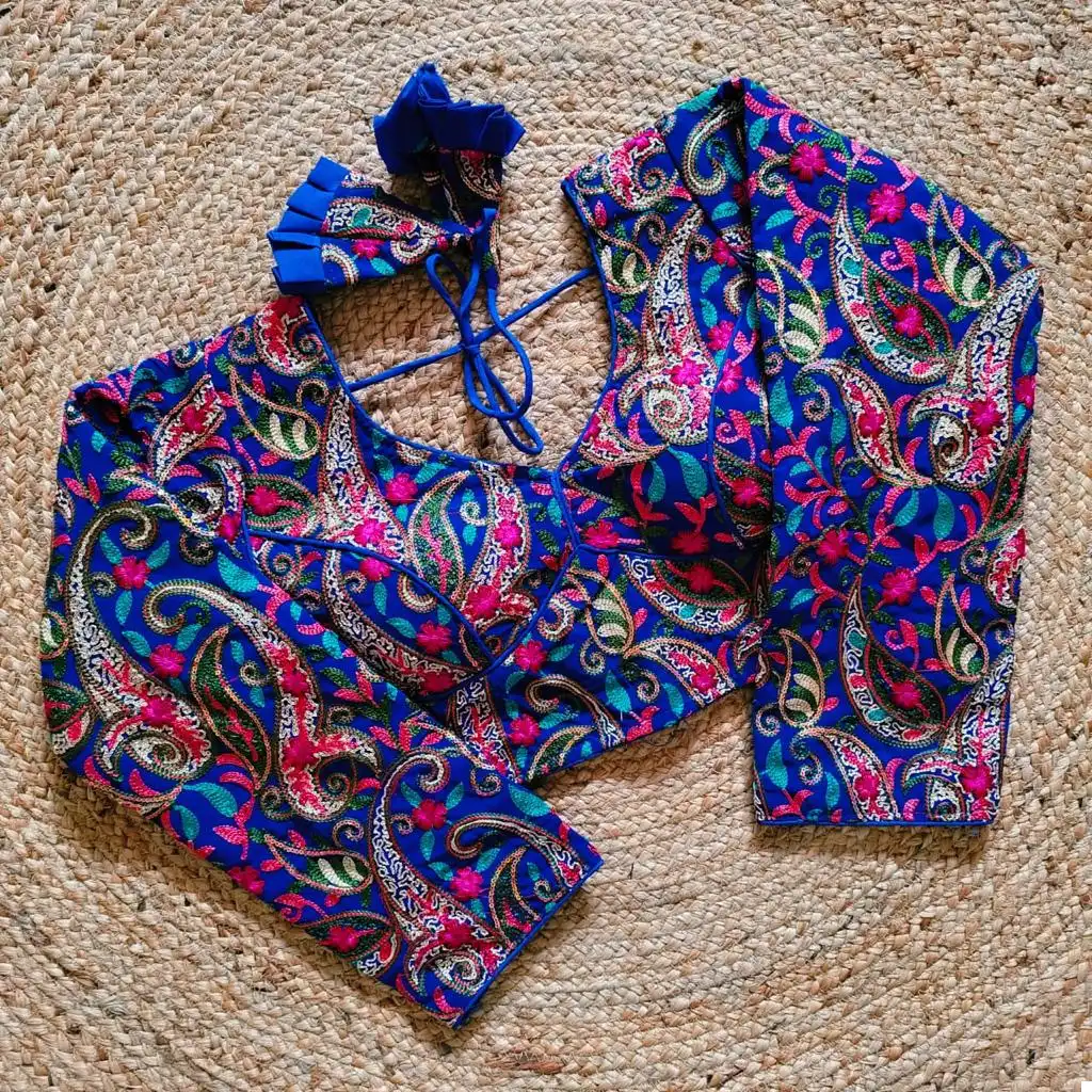 VE Kavya Georgette Silk Wholesale Full Sleeves Blouse Catalog - Image 7