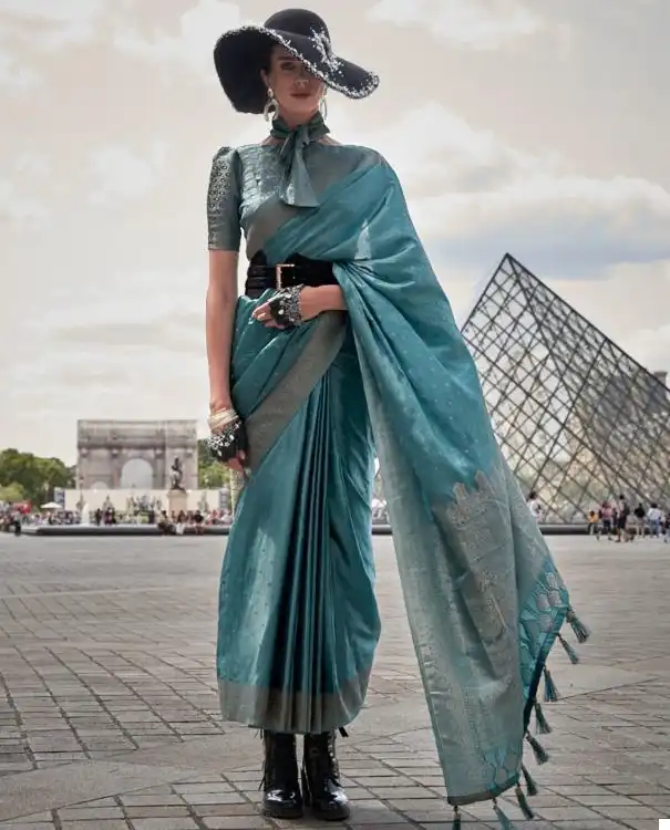 Rajtex Kamzah Silk Pure Satin Wholesale Fancy Sarees Catalog