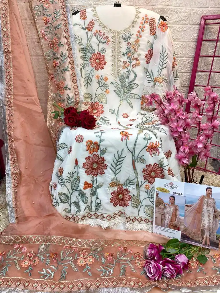 Ramsha R-600 Nx Georgette Wholesale Pakistani Salwar Suit Catalog - Image 2