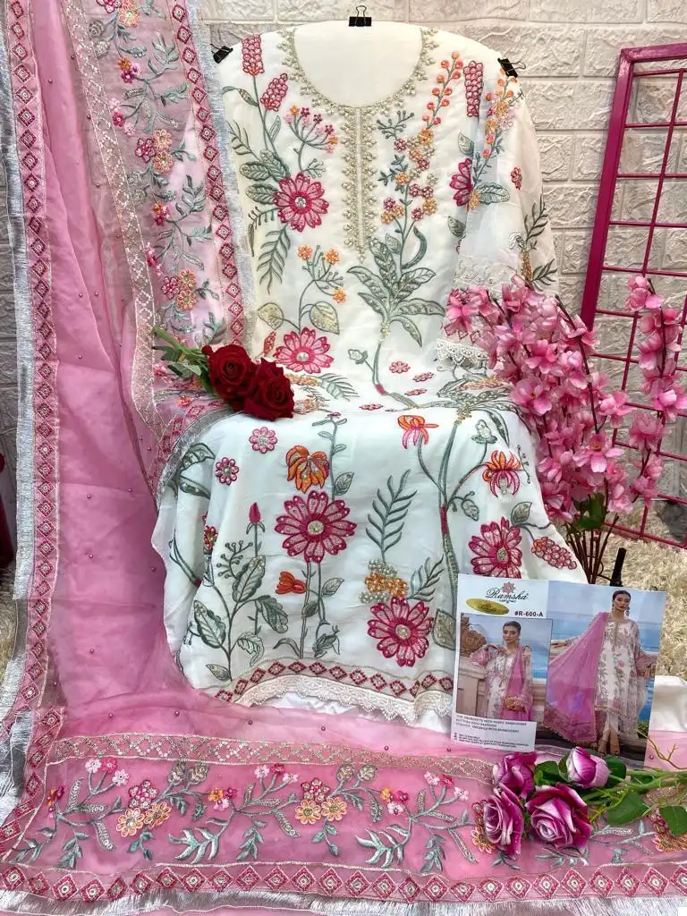 Ramsha R-600 Nx Georgette Wholesale Pakistani Salwar Suit Catalog - Image 6
