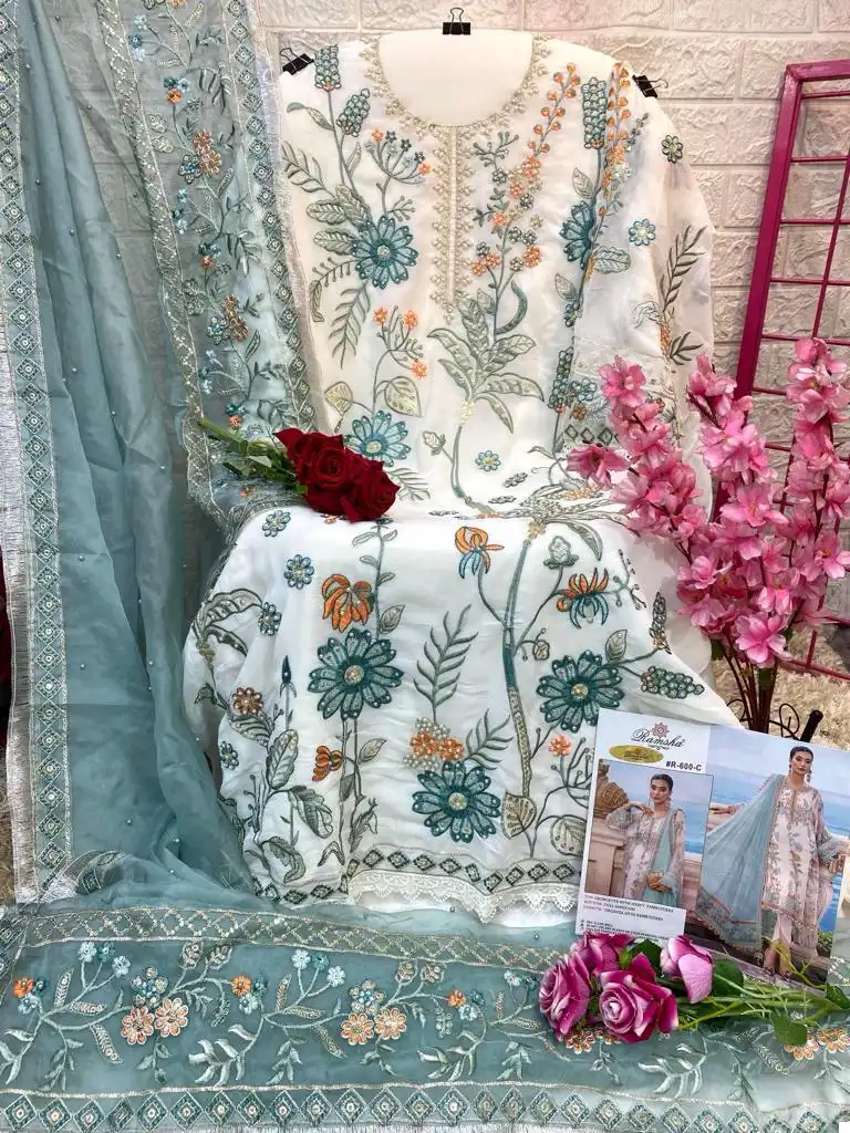 Ramsha R-600 Nx Georgette Wholesale Pakistani Salwar Suit Catalog - Image 7