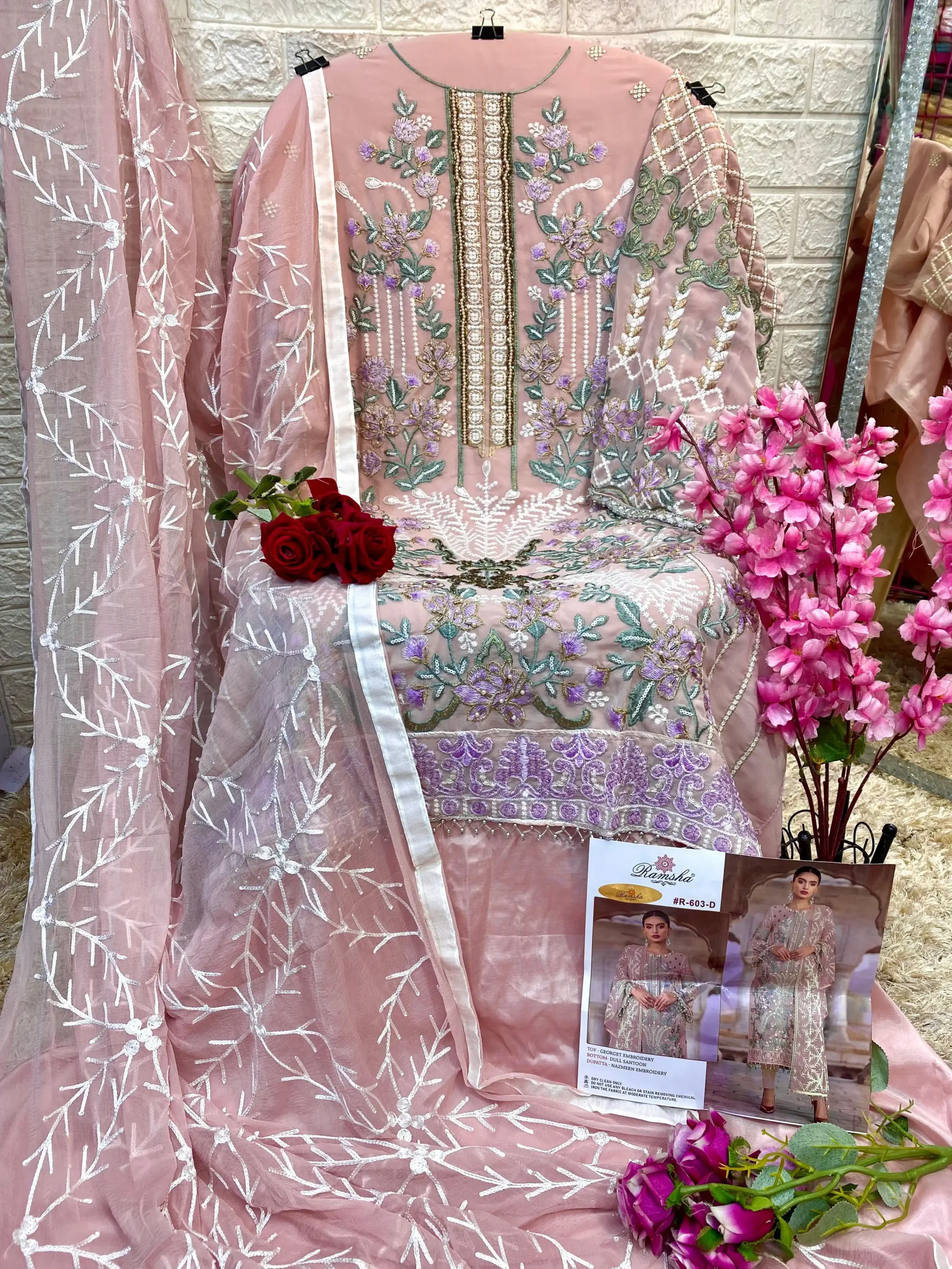 Ramsha R-603 Nx Georgette Wholesale Pakistani Salwar Suit Catalog - Image 2