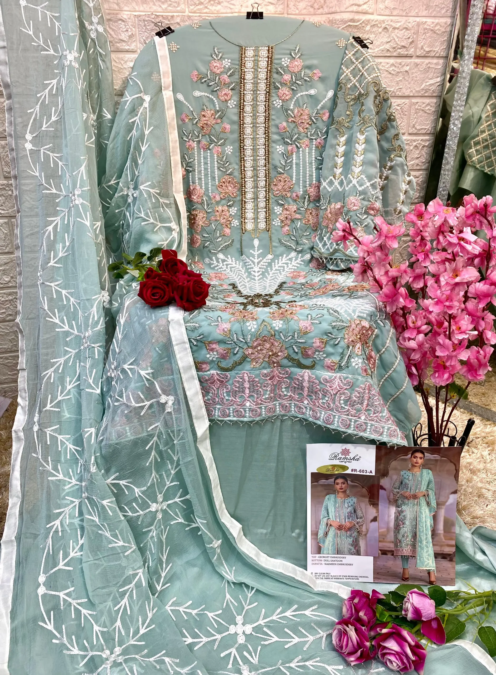 Ramsha R-603 Nx Georgette Wholesale Pakistani Salwar Suit Catalog - Image 8