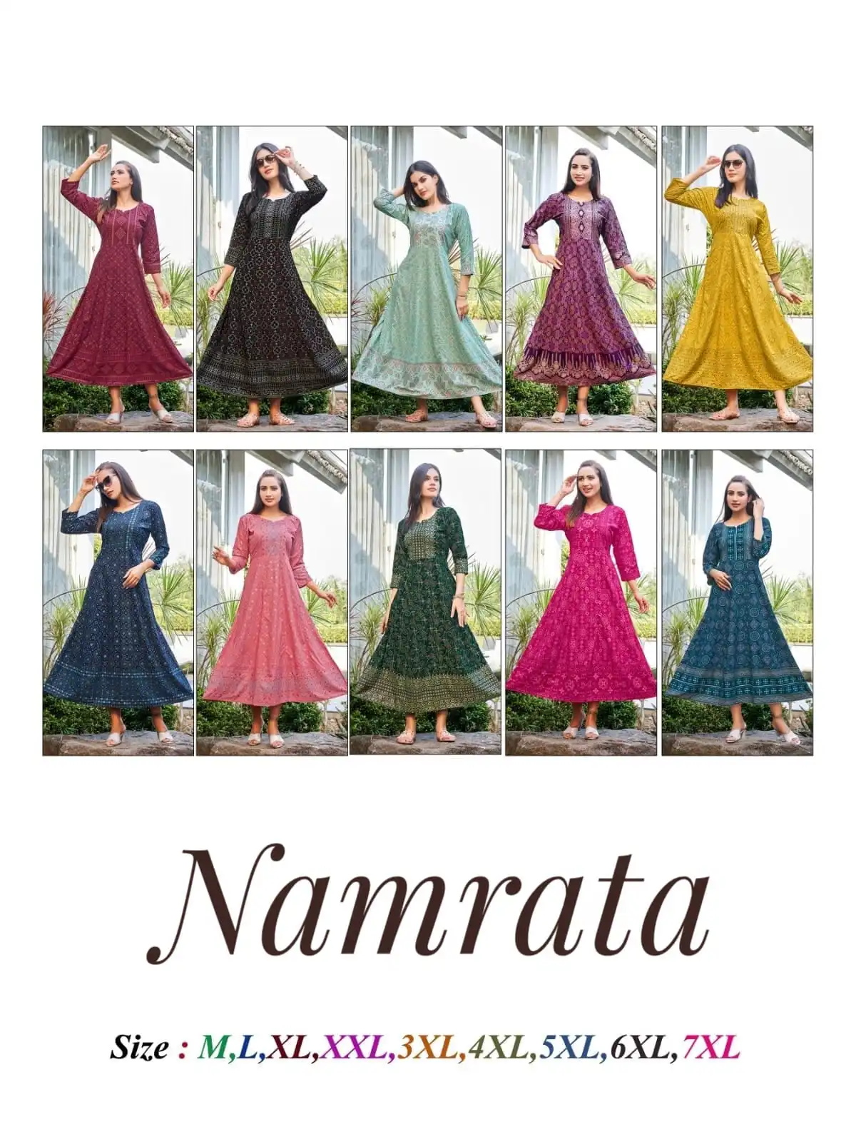 Rangjyot Namrata 14 Kg Rayon Wholesale Long Gown Catalog - Image 10