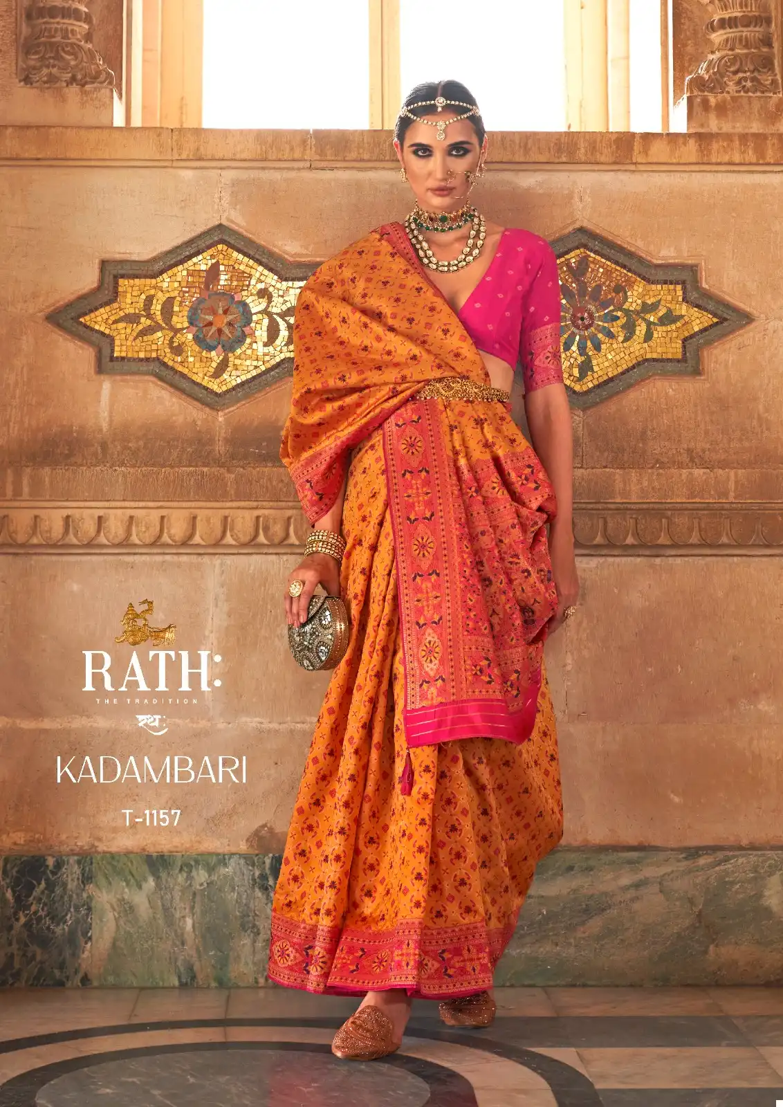 Rath Kadambari B.C.P Silk Fabric Sarees Wholesale Catalog - Image 4