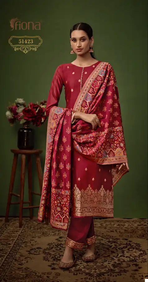 Fiona Shabnam Jacquard Silk Wholesale Fancy Salwar Suit Catalog - Image 2