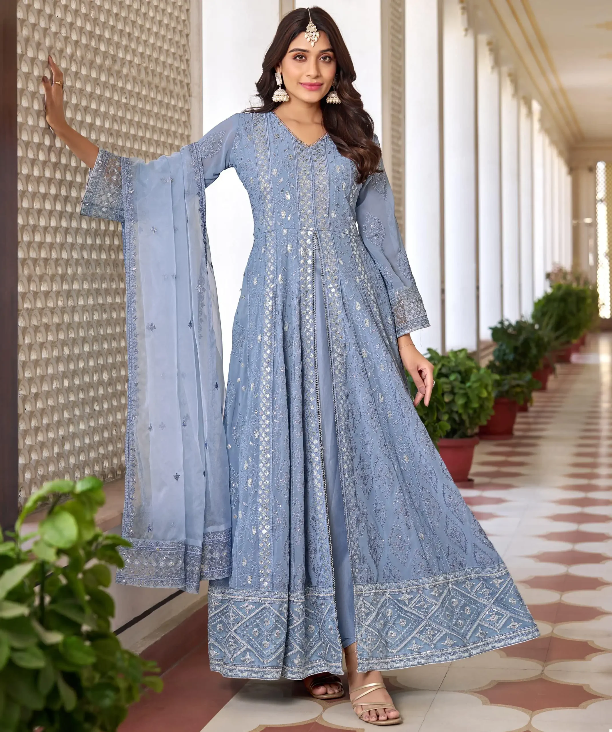 Sabah Ruhani Heavy Faux Georgette Wholesale Designer Readymade Salwar Suit Catalog