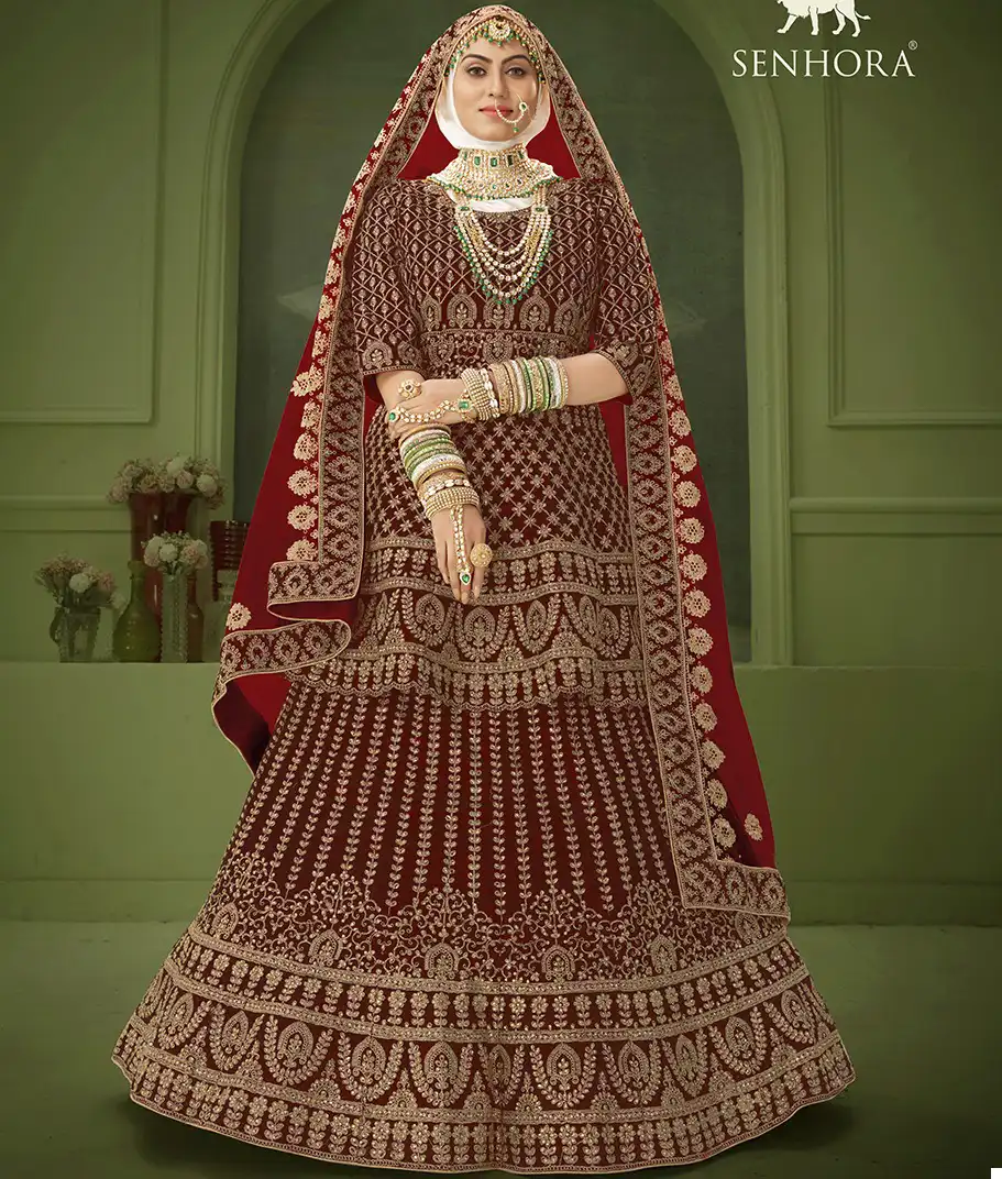 Senhora Peplum Bridal Heritage Vol-8 9000 Heavy Velvet Wholesale Lehenga Catalog