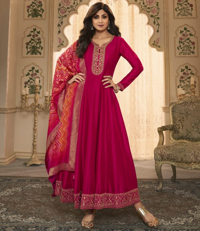 Vatsam Shilpa Vol 10 Bhagalpuri Silk Wholesale Anarkali Style Readymade Suits Catalog