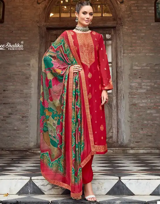 Shree Shalika Mandakini Vol 12 Pure Viscose Dola Jacquard Wholesale Salwar Suit Catalog