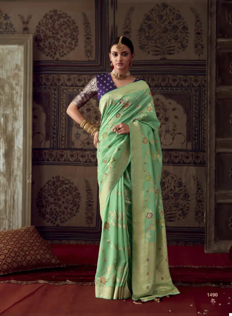 Kimora Sunehari 20 Roopkala Banarasi Crepe Georgette Wholesale Sarees Catalog — Wholesale Sarees, Kimora wholesale from Surat - Gallery Image 9