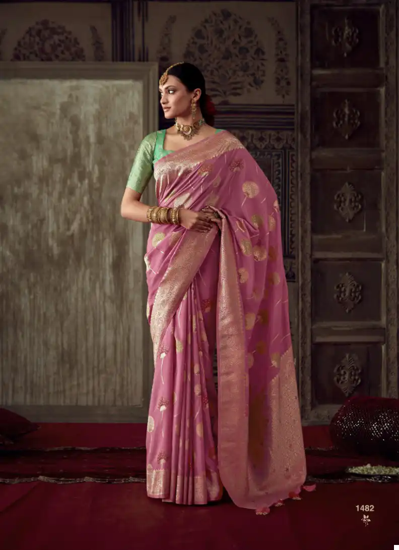Kimora Sunehari 20 Roopkala Banarasi Crepe Georgette Wholesale Sarees Catalog — Wholesale Sarees, Kimora wholesale from Surat - Gallery Image 2