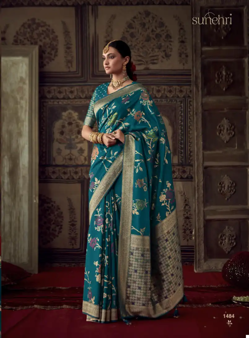 Kimora Sunehari 20 Roopkala Banarasi Crepe Georgette Wholesale Sarees Catalog — Wholesale Sarees, Kimora wholesale from Surat - Gallery Image 3