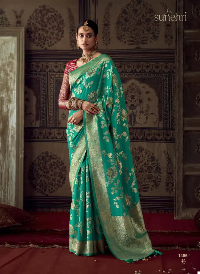 Kimora Sunehari 20 Roopkala Banarasi Crepe Georgette Wholesale Sarees Catalog — Wholesale Sarees, Kimora wholesale from Surat - Gallery Image 5