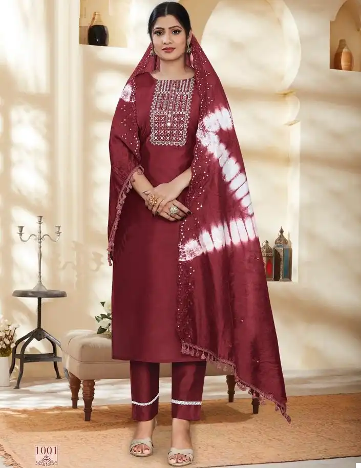 VE Sayu Chanderi Wholesale Readymade Suits Catalog