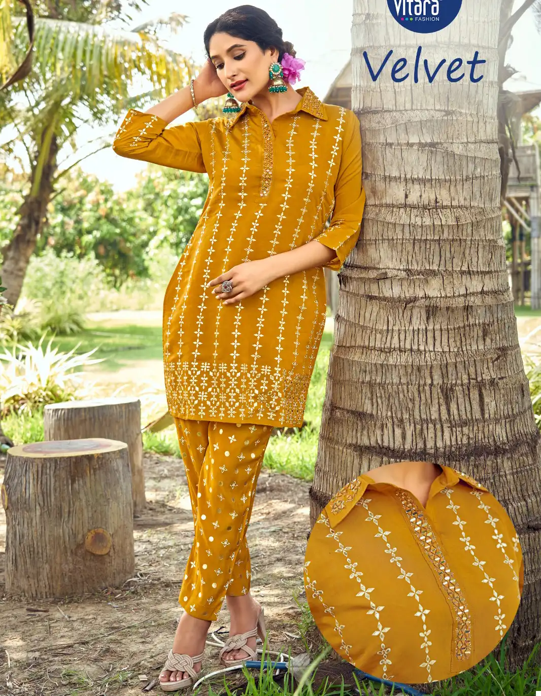 Vitara Fashion Velvet Heavy Roman Silk Wholesale Co Ord Set Catalog