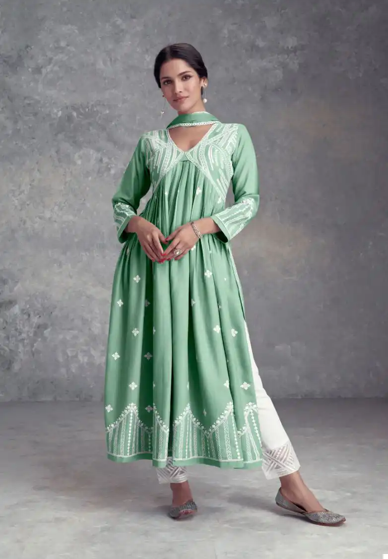 Vamika Aadhira Vol 8 Gold Pure Reyon Viscose Wholesale Designer Readymade Salwar Suit Catalog - Image 3