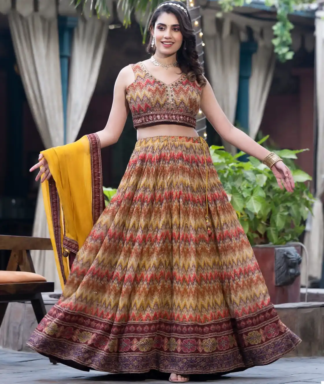 Vardan Ethnic Basanti Vol 04 Heavy Pure Chinon Wholesale Readymade Lehenga Catalog