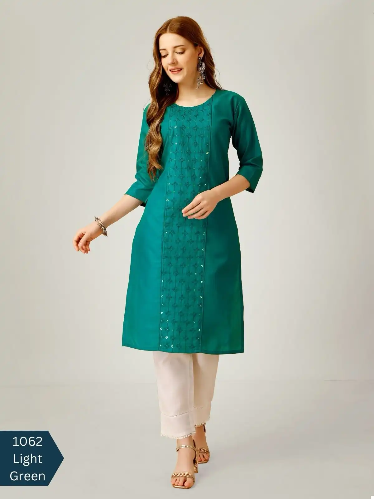Vardan Ethnic Design No 1062 Cotton Blend Wholesale Kurti With Pant Catalog - Image 6